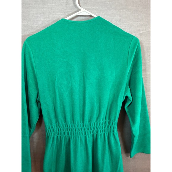 Vintage Vanity Fair Green Long Wrap Robe Size 16 Maxi Lounge Sleepwear Pockets - Picture 6 of 10